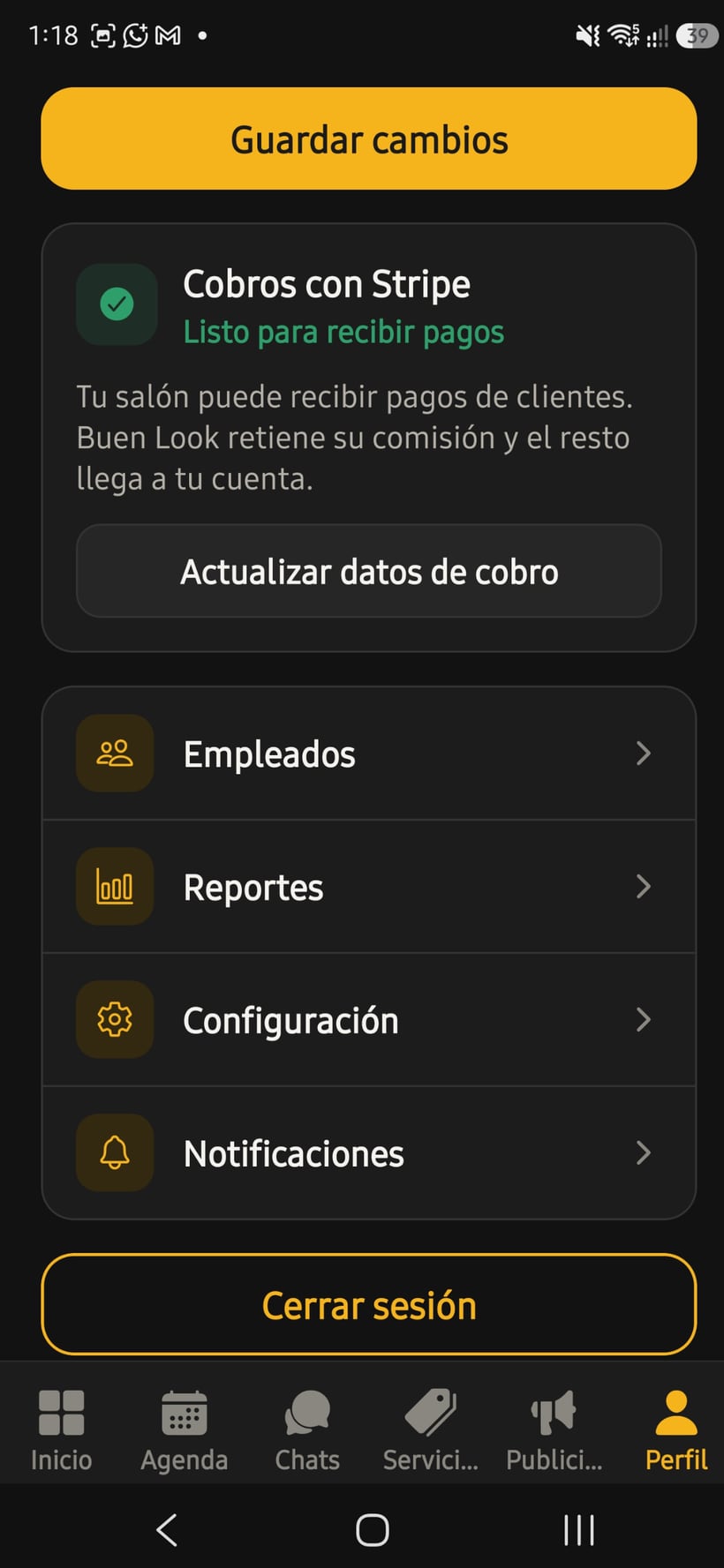 Cobro y próximo depósito en Buen Look