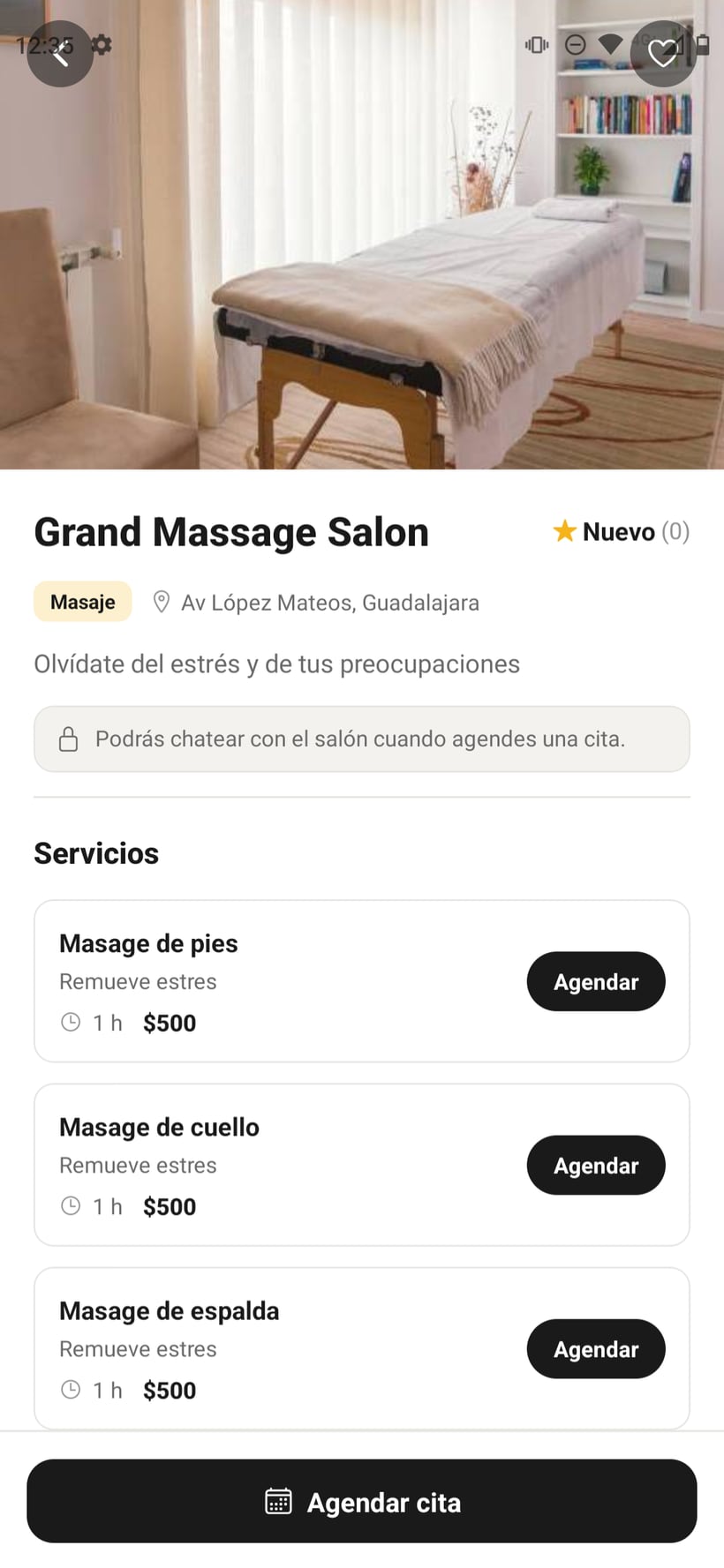 Perfil del salón en Buen Look con servicios y fotos