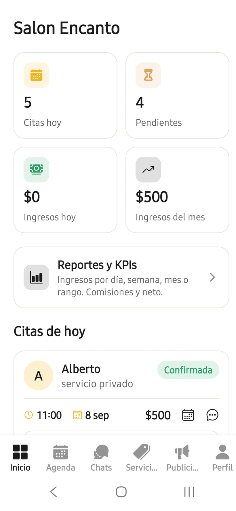 Reportes de ventas y servicios en Buen Look